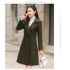 Tooxika New Solid Color Slim Fit Mid-length Woolen Coat Waisted Women's Woolen Coat