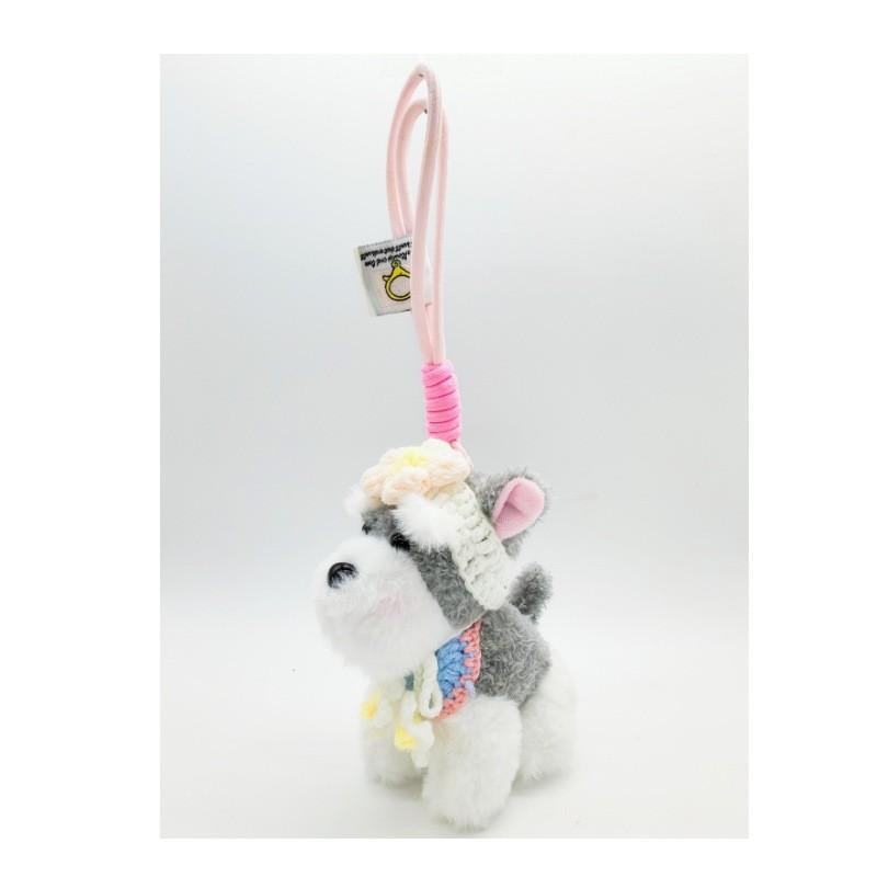 Snow Terrier Plush Keyring Bag Decor Cute Animal Pendant For Teen Gift