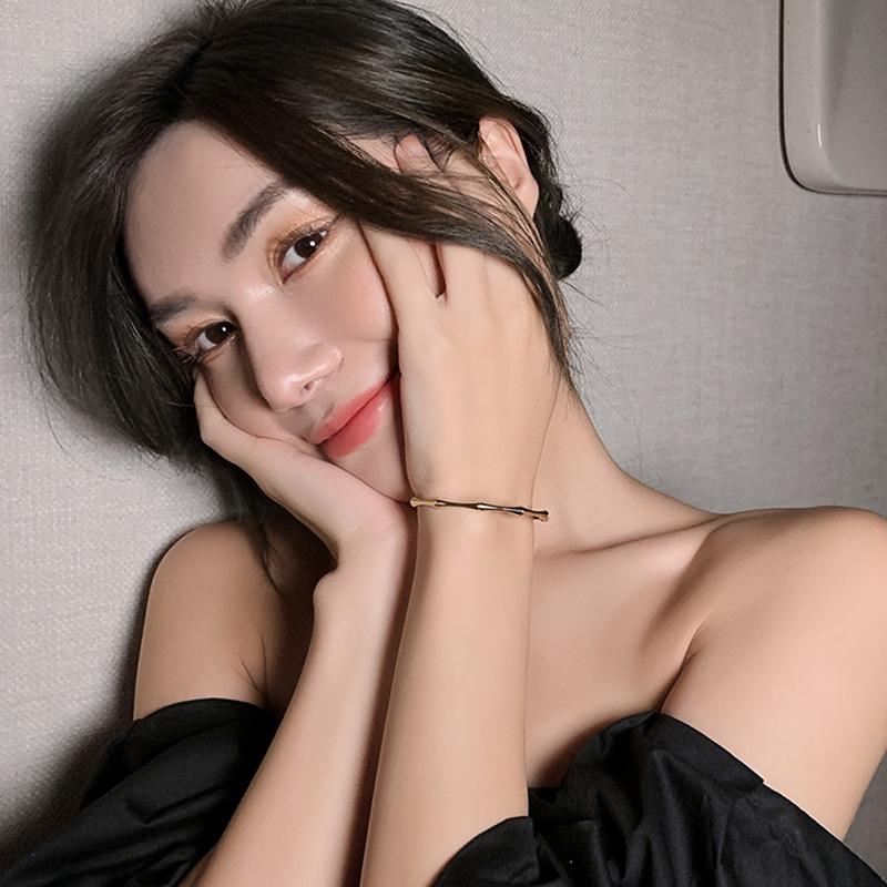 2022 Корейский модный металлический бамбуковый браслет для женщин - Простые ювелирные изделия в холодном стиле