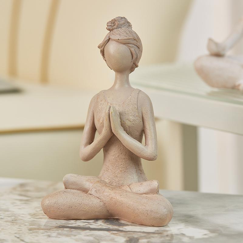 Светлая роскошь скандинавские абстрактные художественные фигуры девушки-йоги украшения для витрины кофейни современные простые мягкие украшения