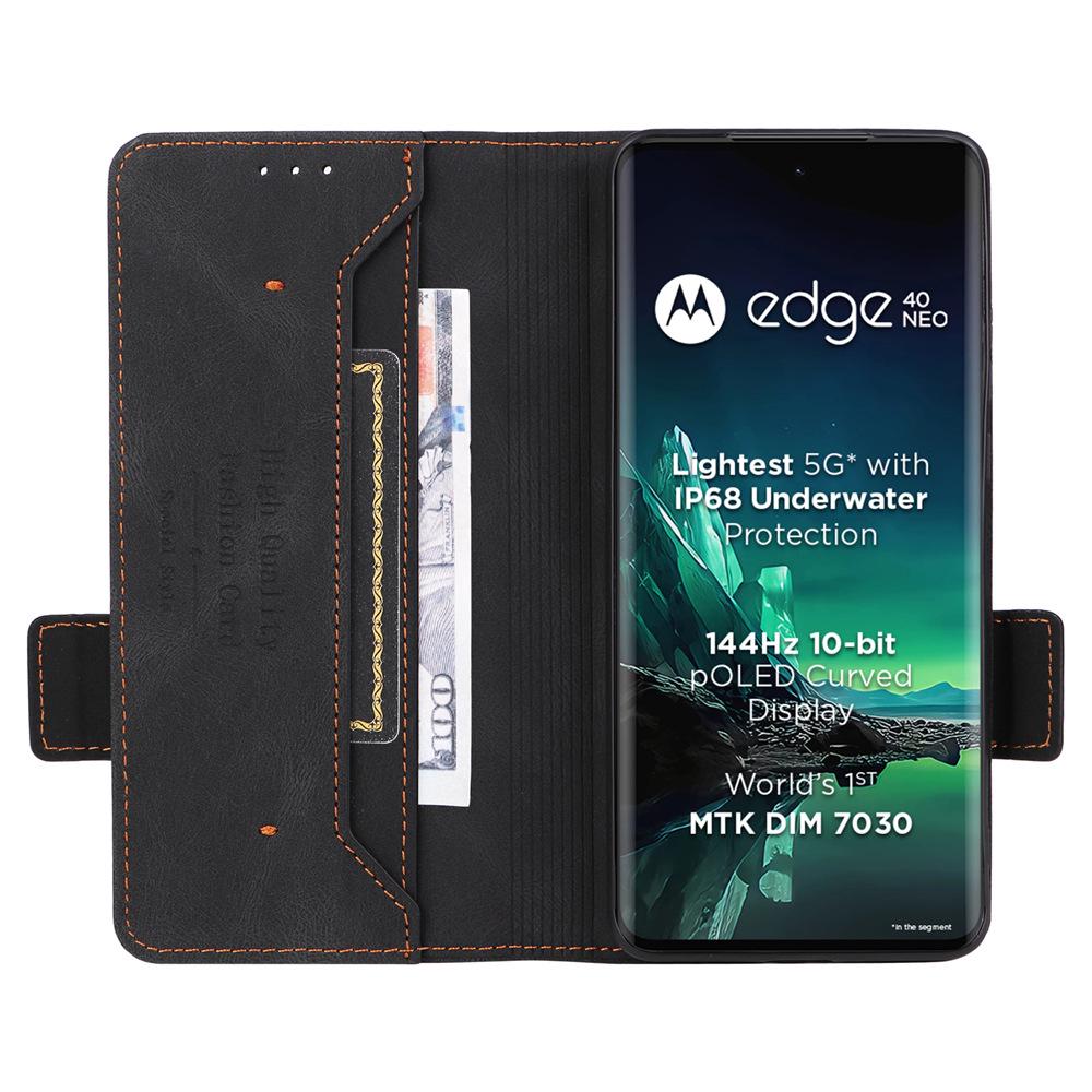 Защитный чехол-книжка из кожи для Motorola EDGE40 Neo 5G - Унисекс, Европейский/Американский стиль