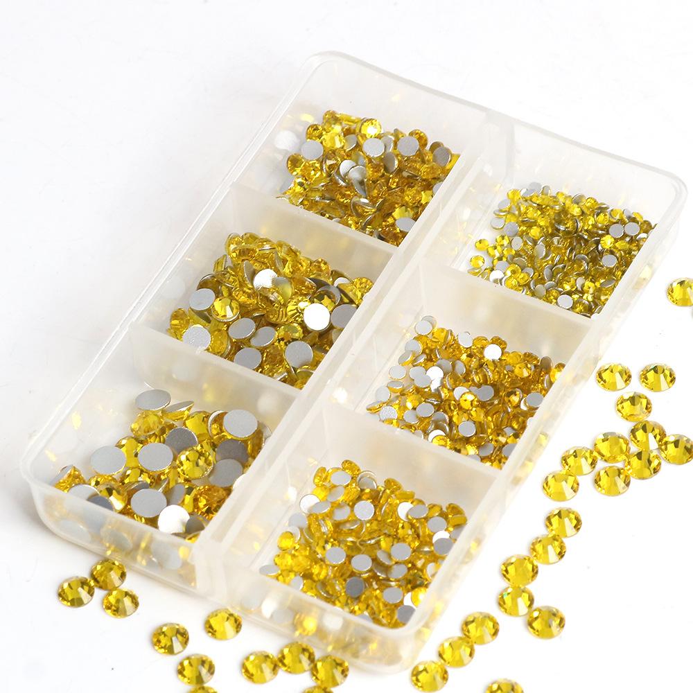 Украшения для ногтей 6 сеток стеклянные кристаллы стразы белого цвета смешанные супер вспышка плоское дно бриллиант цветной дизайн ногтей бриллиант