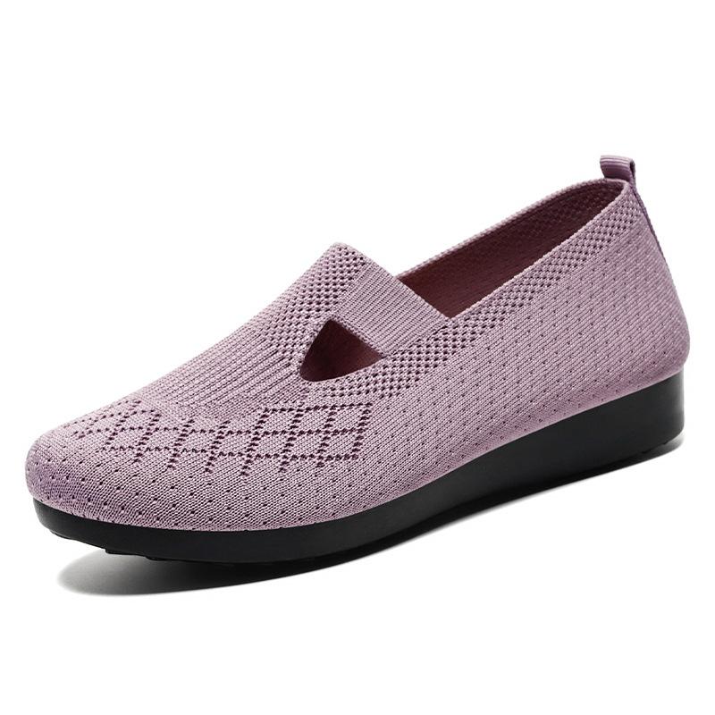 Mother's Shoes Soft Bottom Breathable Comfortable Single Shoes Women's Spring and Autumn Mesh Cloth Shoes Middle-aged and Elderly Women's Cloth Shoes