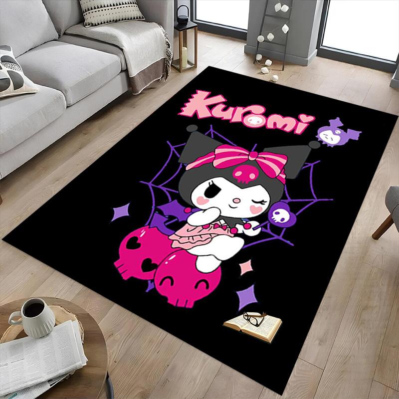 Kawaii Halloween Kuromi Carpet For Playroom Bedroom Living Room Sofa Home Decorkids Game Area Rug Nonslip Floor Mat
