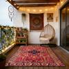 Home Balcony Retro Ethnic Style Carpet Decoration Living Room Study Table Chair Non-slip Mat Bedroom Cloakroom Washable Rug Soft