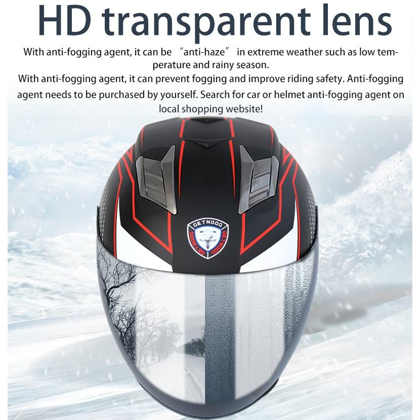 Защитная шапка для мотоцикла, противотуманный шлем с двойной линзой и Bluetooth, полушлем с BT