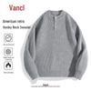 VANCL Men's American Retro Henley Neck Knitted Sweater