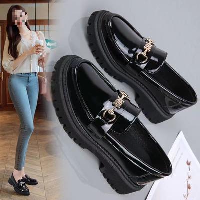 Настоящие мягкие кожаные мокасины женские в британском стиле маленькие кожаные туфли толстые мягкие подошвы одинарные туфли женские длинные не устающие женские туфли