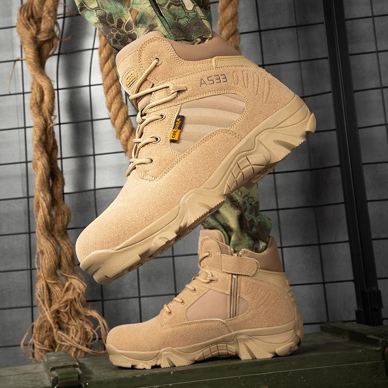 High-end Wear Resistant Men Hiking Boots Outdoor Mountain Trekking Tourism Walking Hunting Shoes Durable Male Footwear