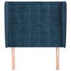 VidaXL Tête de lit avec oreilles Bleu foncé 103x23x118-128 cm Velours3118436