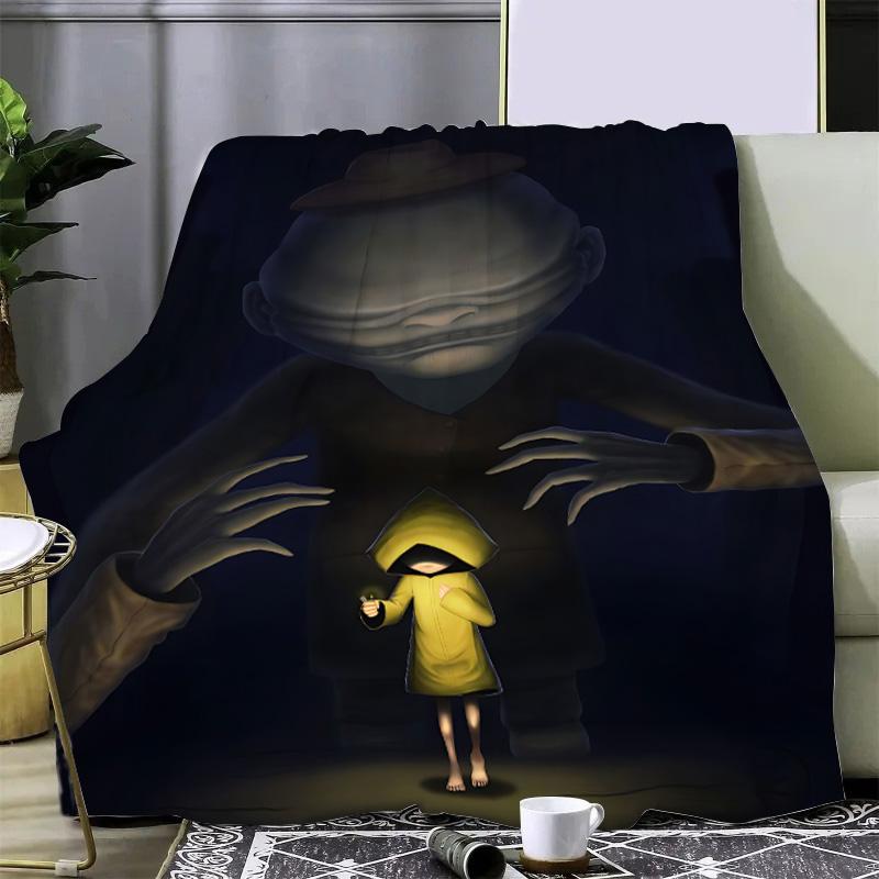 Плед с принтом хоррор-игры Little Nightmares Пледы для пикника Теплый плед Мягкий удобный плед Для дома в путешествие Подарок на день рождения