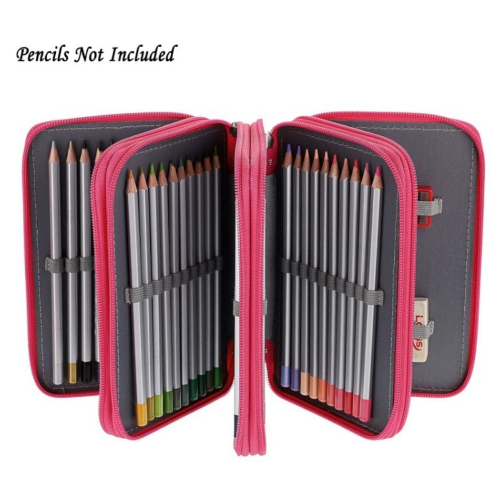 72 Holes Colored Pencil Bag Large Capacity School Stationery Bag Pen Pouch Office Accessories
