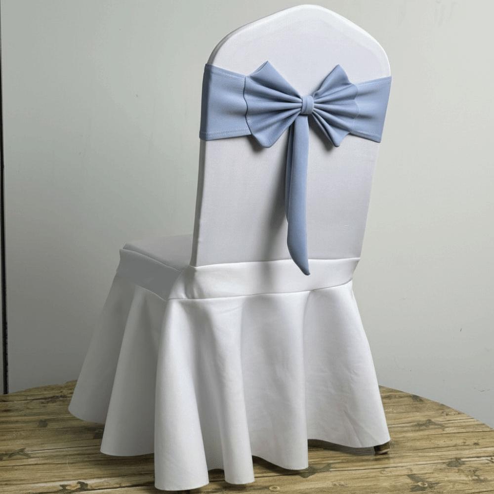 Ready Made Chair Bands Solid Color Satin Ribbon Bows  Wedding Banquet Events Decoration