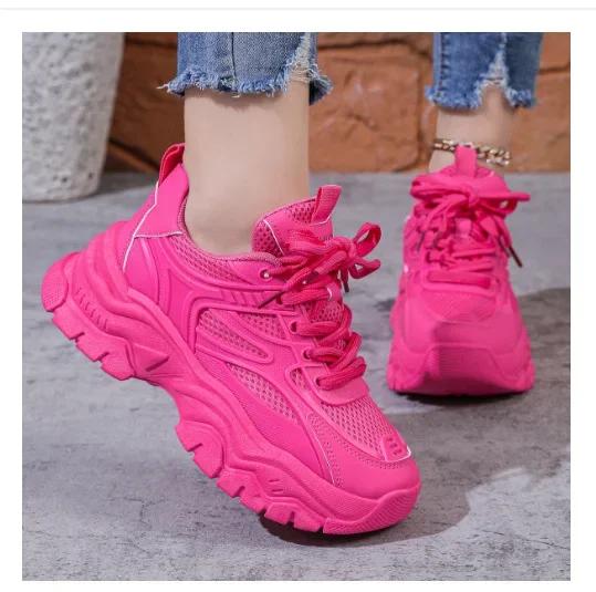 Женские кроссовки 2024 года, новые модные массивные кроссовки, женская спортивная обувь для тенниса на платформе для женщин, легкая дизайнерская обувь