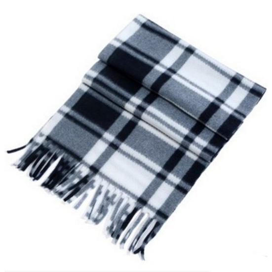 Unisex Winter Scarf Color Matching Plaid Print Tassel Thick Warm Soft Double-sided Plush Long And Wide Keep Warm Neck Protection Lady Fall Scarf