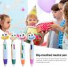 4-in-1 Cartoon Ballpoint Pen Cute Big Mouth Gel Pen with Multi-Color Ink Fun Writing Tool for Students Journaling