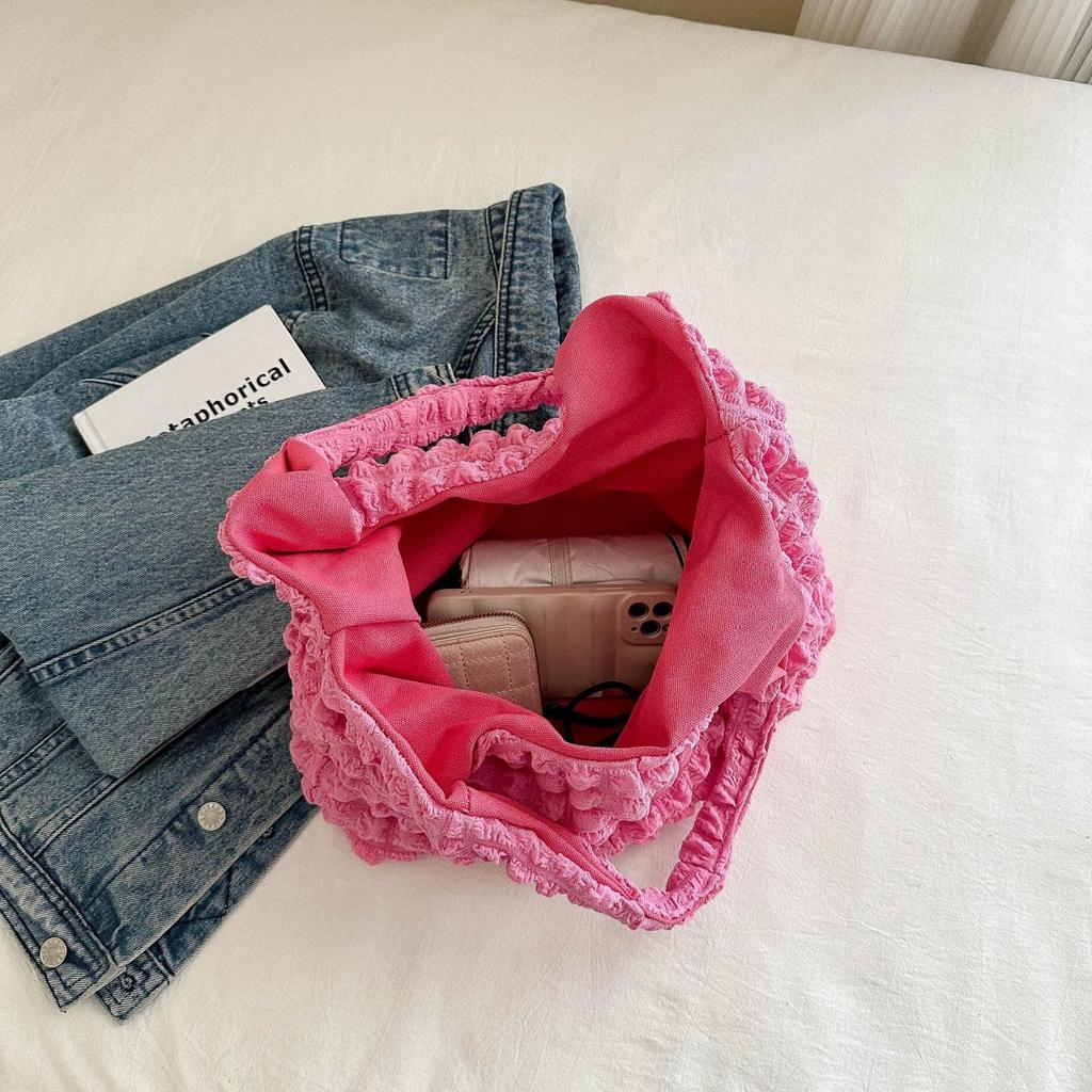 Корейская Мода Облако Пуф Цветочная Сумка на Одно Плечо для Женщин - Зима 2024 Минималистичная Сумка