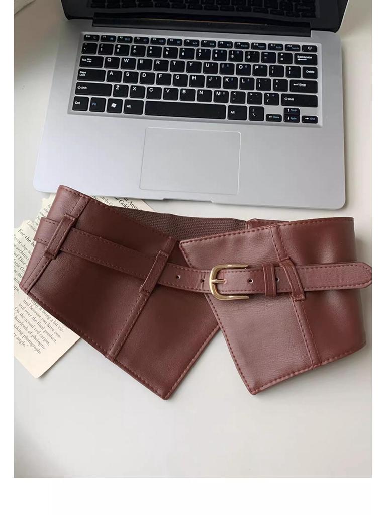 Women's Wide Leather Corset Belt 2024: Elegant Dress & Outerwear Accessory