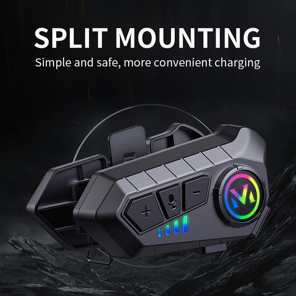 Motorcycle BT5.3 Intercom Headset Noise Cancellation Compatible with A Variety of Helmets
