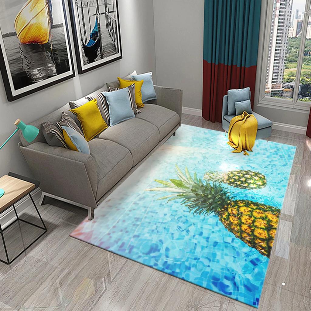 3D Забавный Ковер Ананас Ковры с Рисунком Свежих Фруктов Ковер для Гостиной Коврик для Пола в Детской Спальне Ковер Окно Прикроватный Домашний Декор