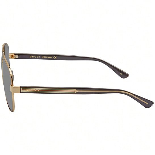 Gucci GG0528S 006 Мужские Авиаторы - Золотая Металлическая Оправа и Серые Линзы