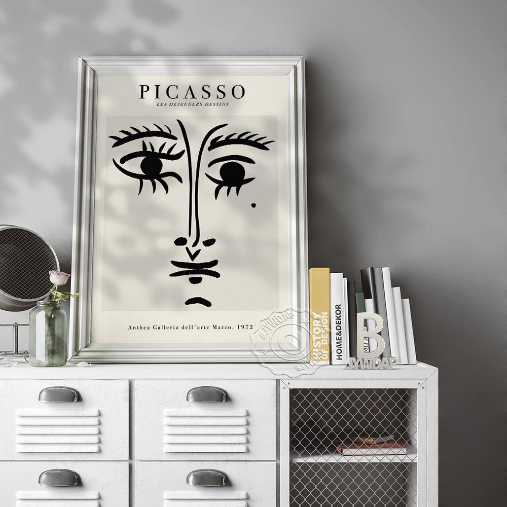 Abstract Matisse Picasso thick line Poster Nordic facial expression Wall Art Print Modern Gallery Pictures Home Kids Room Decor No Frame