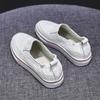Модные женские туфли из натуральной кожи Весенне-осенние повседневные женские белые туфли Коровья кожа На плоской подошве Женские слипоны