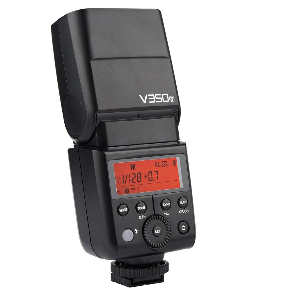 Вспышка Godox V350S для камер Sony с системой Godox Wireless TTL, время перезарядки более 500 секунд, аккумулятор 2000 мАч, ЖК-дисплей, совместима с камерами Sony, система 2.4 ГГц,