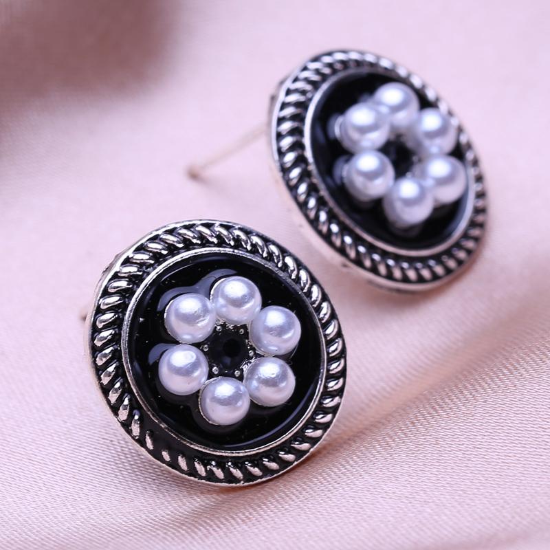 KNIKOO Геометрические серьги для женщин, модные серьги с цветочным жемчугом, ювелирные изделия для свадебной вечеринки, подарки, серьги