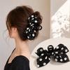 Elegant French Polka Dot Bow Hair Claw Non Slip Strong Grab Clip Women'S Back Of The Head Hairpin Weddings Hair Accessories