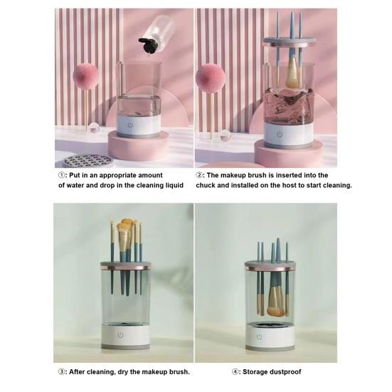 Electric Makeup Brush Cleaner USB Powered 7000RPM Multifunction Automatic Cosmetic Brush Cleaning Machine Dryer Brush Washing Tool Container