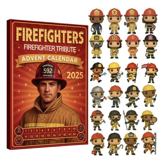 Календарь Адвента «Посвящение пожарным» Рождественский календарь обратного отсчета с 24 мини-фигурками пожарных Рождественский календарь Адвента на пожарную тематику