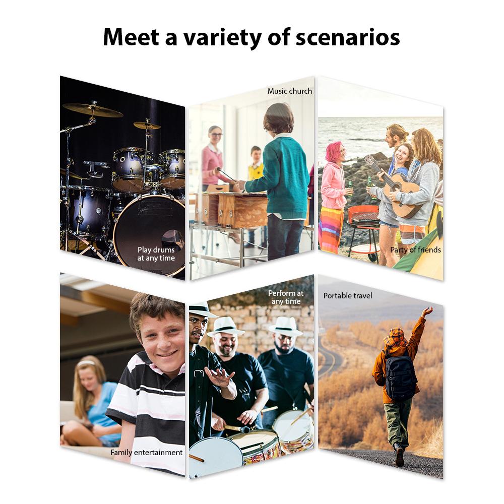 Электронная барабанная установка с динамиком Hand Roll Drum Set 9 пэдов Поддерживает различные аудиовходы 7 барабанов