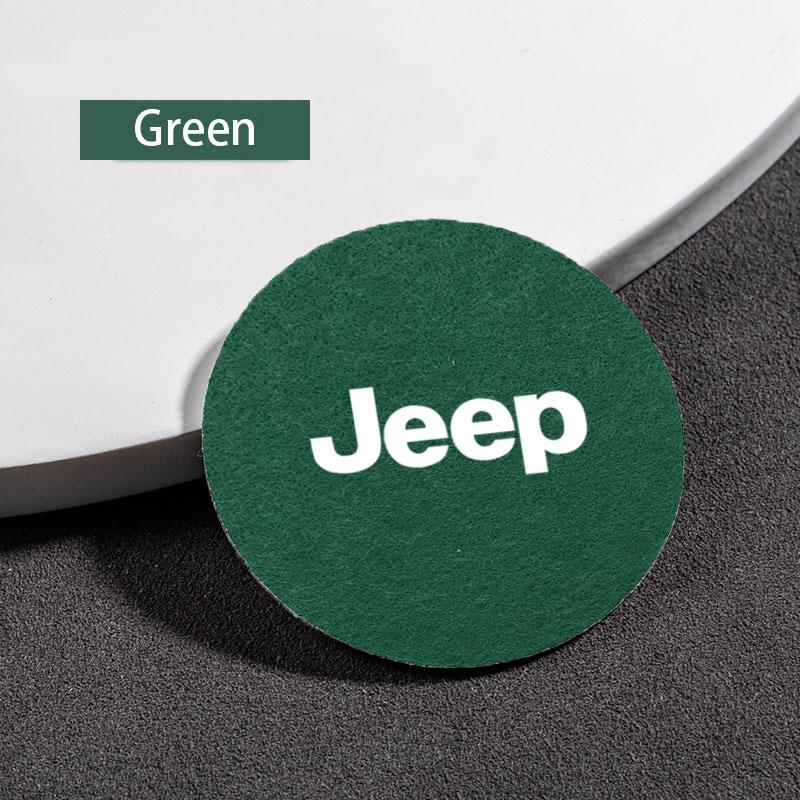 DCPECK1 Car Felt Coaster Thermal Insulation Pad Water Cup Pad For Jeep Grand Cherokee Wrangler JK Gladiator Compass Renegade Patriot