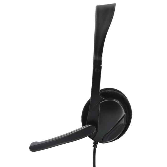 Casque avec micro - HAMA - PC stéréo - Noir - Télétravail - Confortable