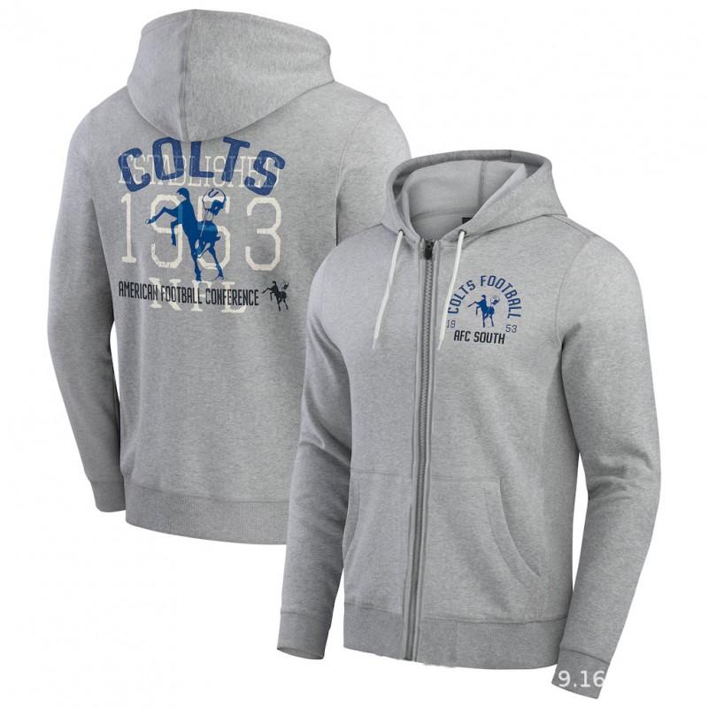 Mens NFL Team Hoodie Sweatshirt - Gray Sporty Print Casual Pullover