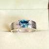 London Blue Topaz Oval Gemstone With 925 Sterling Silver Ring For Men's #B221 JL375675959026