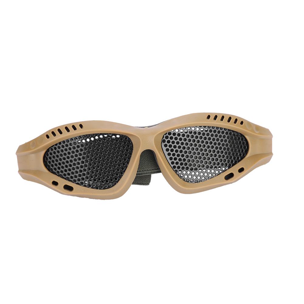 Metal Mesh Eye   CS Game Glasses With   Strap(  Green)