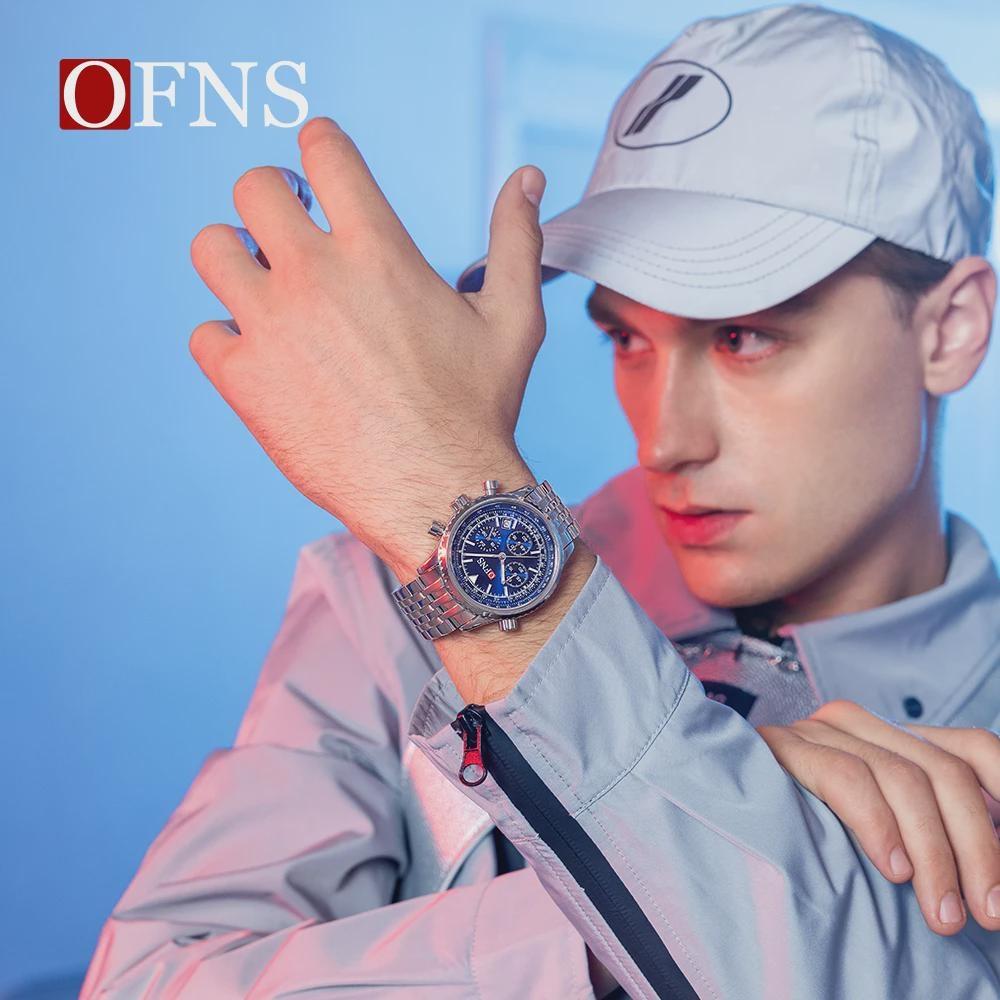 Men Watches Luxury Chronograph Date Waterproof Male Clock Steel Band Quartz Wristwatch