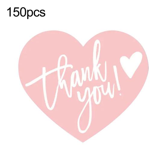 150 Pcs Love Heart Shaped Thank You Cards 2.36 X 2.76 Inch Blank Notecards Greeting Cards for Wedding Baby Shower Small Business