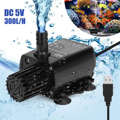 Ультра-тихий мини-USB Dc5V 4.8W 300L/H Lift 300Cm бесщеточный водяной насос водонепроницаемый фонтан с функцией регулировки потока