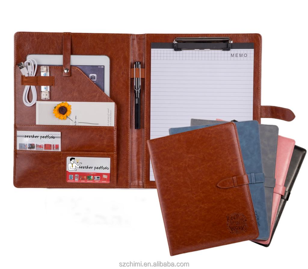 Leather Clipboard Padfolio Portfolio Organizer With Card Holder 2pcs Letter Size Writing Pad for Interview Business