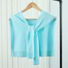 Korean Knitted Shawl Air-Conditioned Room Female Blouse Shoulders Fake Collar Cape Knotted Scarf Solid Color Neck Guard Scarve