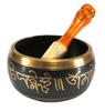 eSplanade - 6-inch - Striker Stick and Singing Bowl, Tibetan Buddhist Prayer Instrument  Meditation Bowl  Music Therapy (Black)