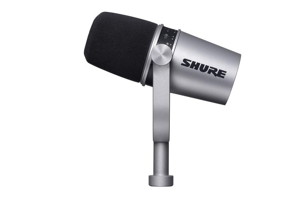 SHURE MV7 Podcast Microphone Dynamic Microphone Cardioid Unidirectional USB XLR Wired Noise Removal Distribution Streaming YouTube Recording Live Game