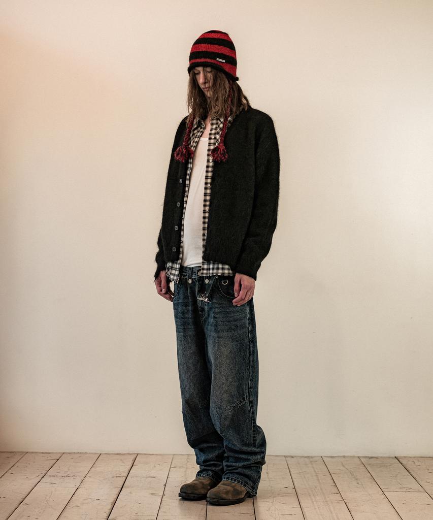 Thevinylhouse Grunge Cardigan Black