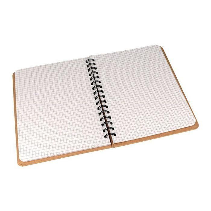 Kraft Spiral Notebook with Grid Lines