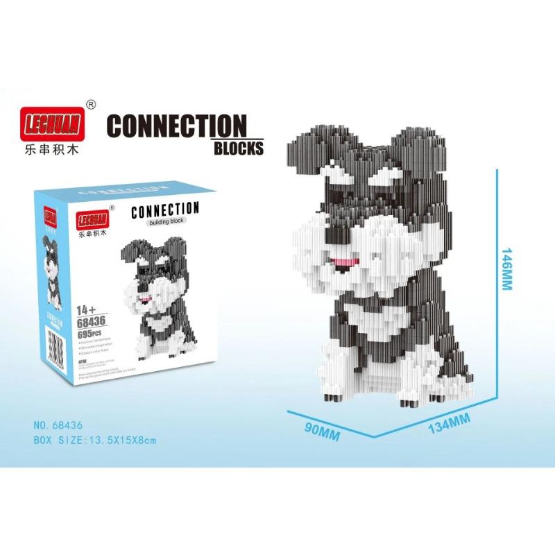 Linkgo Connection строительные блоки колли хаски бульдог корги шнауцер 3D модель животное собака мини-кирпичи рисунок игрушечные лошадки для детей подарок