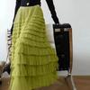 Sweet Chiffon Dress for Women In Spring and Summer Ruffle Edge Thousand Layer Cake Skirt Slimming Half Body Skirt