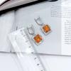 Серебряные серьги с Натуральным золотим кварцем 9.713ct, фианитами (2165736)
